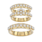 LADIES TRIO RING 1.30CT ROUND DIAMOND 10K YELLOW GOLD