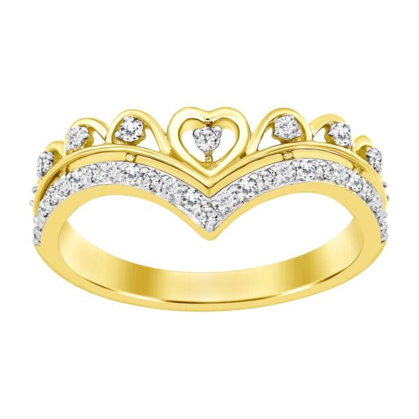 LADIES RING 0.20CT ROUND DIAMOND 10K YELLOW GOLD