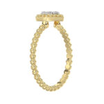 Ladies Halo Ring 0.10Ct Heart Shape Round Diamond 10K Yellow Gold - Image 2