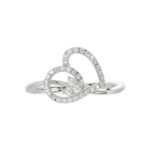Elegant Ladies Heart Ring 0.15Ct Round Diamond Sterling Silver White Romantic Promise Jewelry For Women - Image 5