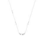 14K White Gold 0.16Ct Ladies Pearl Necklace  Round Diamond Bezel Design - Image 2