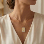 10K Yellow Gold letter 'G' Fashion Pendant With Chain - 0.20 CT Round Diamond Ladies Jewelry Gift - Image 4