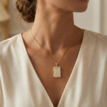 10K Yellow Gold letter 'H' Fashion Pendant With Chain - 0.20 CT Round Diamond Ladies Jewelry Gift - Image 4