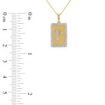 10K Yellow Gold letter 'P' Fashion Pendant With Chain - 0.20 CT Round Diamond Ladies Jewelry Gift - Image 3