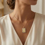 10K Yellow Gold letter 'J' Fashion Pendant With Chain - 0.20 CT Round Diamond Ladies Jewelry Gift - Image 4