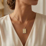 10K Yellow Gold letter 'K' Fashion Pendant With Chain - 0.20 CT Round Diamond Ladies Jewelry Gift - Image 4