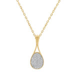 LADIES PENDANT WITH CHAIN 0.20CT ROUND DIAMOND 10K YELLOW GOLD