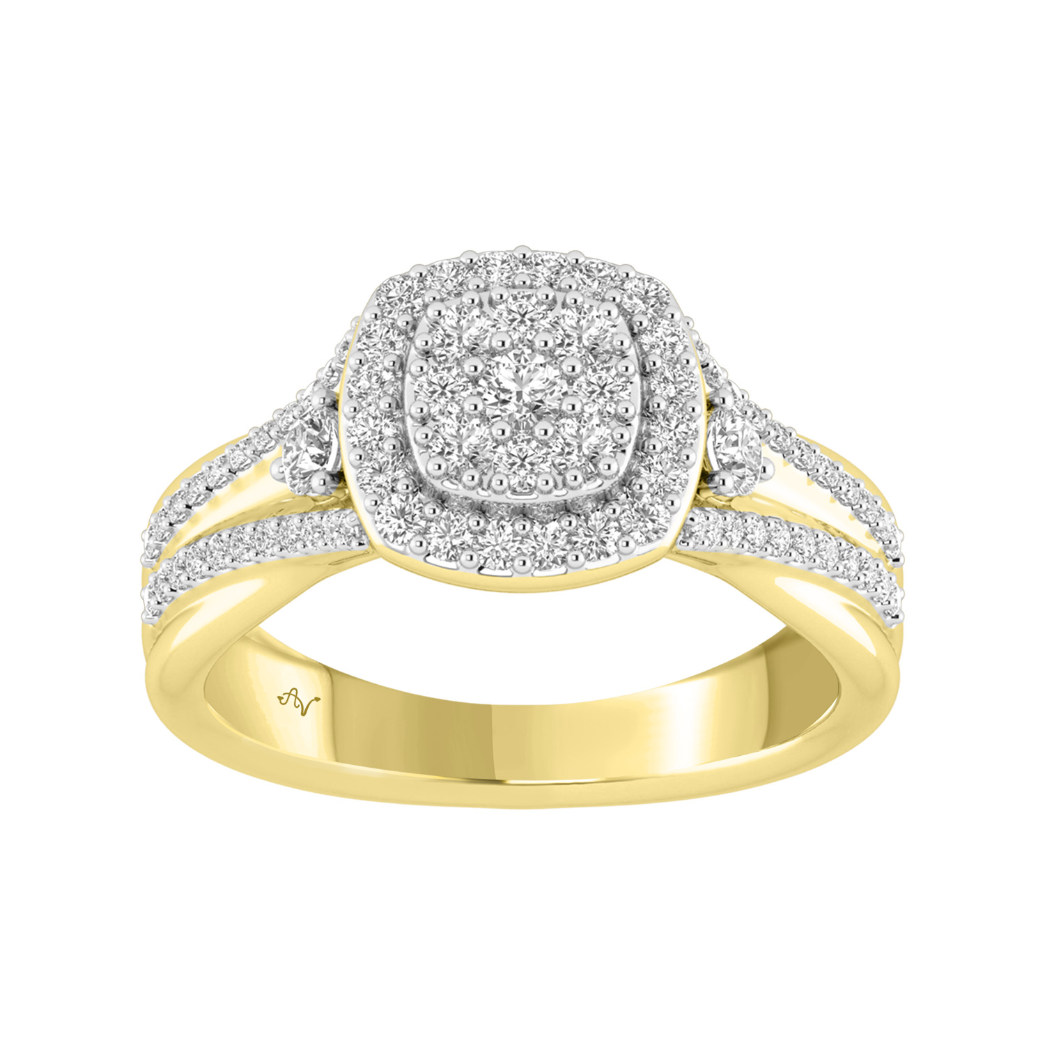 LADIES RING 0.50CT ROUND DIAMOND 10K YELLOW GOLD - Image 1