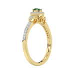 0.33ct Round/Oval Emerald diamond 14k Ladies Fashion Ring  0.15CT Center stone Oval Emerald Diamond) - Image 3