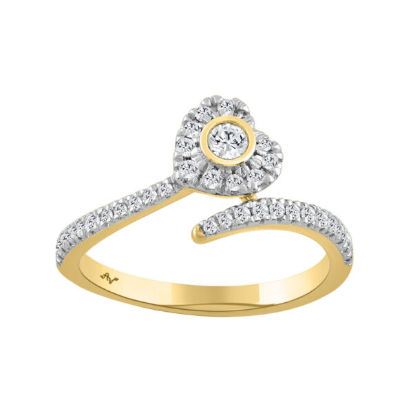 LADIES RING 0.33CT ROUND DIAMOND 14K YELLOW GOLD