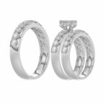 LADIES TRIO RING 1.30CT ROUND DIAMOND 10K WHITE GOLD - Image 4