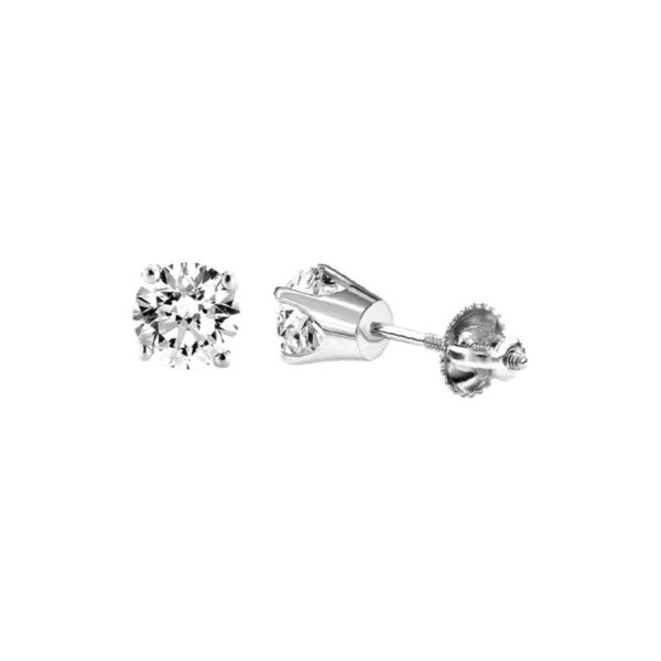 14K White Gold Round Diamond Stud Earrings 0.50CT Elegant Women’S Diamond Jewelry