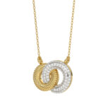 LADIES PENDANT WITH CHAIN 0.20CT ROUND DIAMOND 10K YELLOW GOLD - Image 3