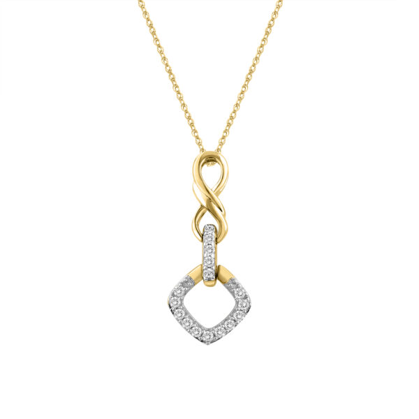 LADIES PENDANT WITH CHAIN 0.10CT ROUND DIAMOND 10K YELLOW GOLD