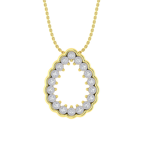 LADIES NECKLACE 0.20CT ROUND DIAMOND 10K YELLOW GOLD