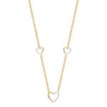 LADIES NECKLACE 0.20CT ROUND DIAMOND 14K YELLOW GOLD