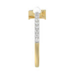 Women’S 10K Yellow Gold Letter “N” Diamond & Pearl Ring 0.10Ct Round Diamond Fine Jewelry - Image 3