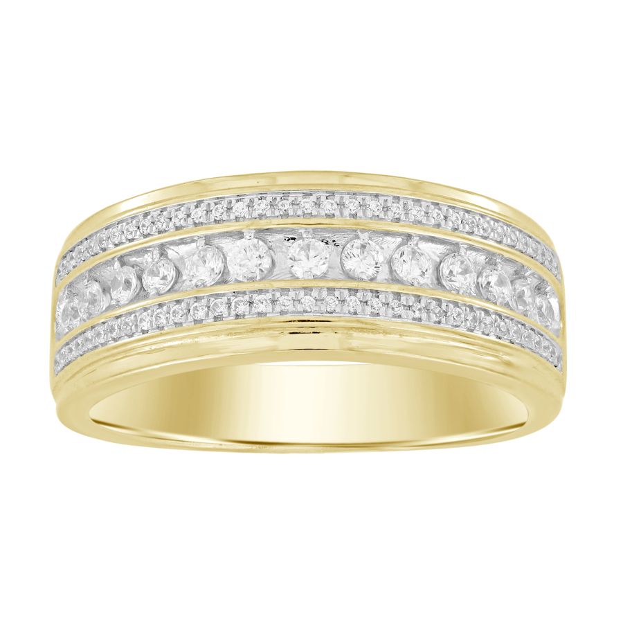MEN'S BAND 0.50CT ROUND DIAMOND 10K YELLOW GOLD - Image 1