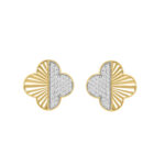 LADIES EARRINGS 0.15CT ROUND DIAMOND 10K YELLOW GOLD