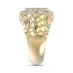 MEN'S RING 1.00CT ROUND/BAGUETTE DIAMOND 10K YELLOW GOLD - Image 3