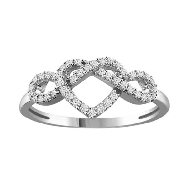 LADIES RING 0.15CT ROUND DIAMOND 10K WHITE GOLD