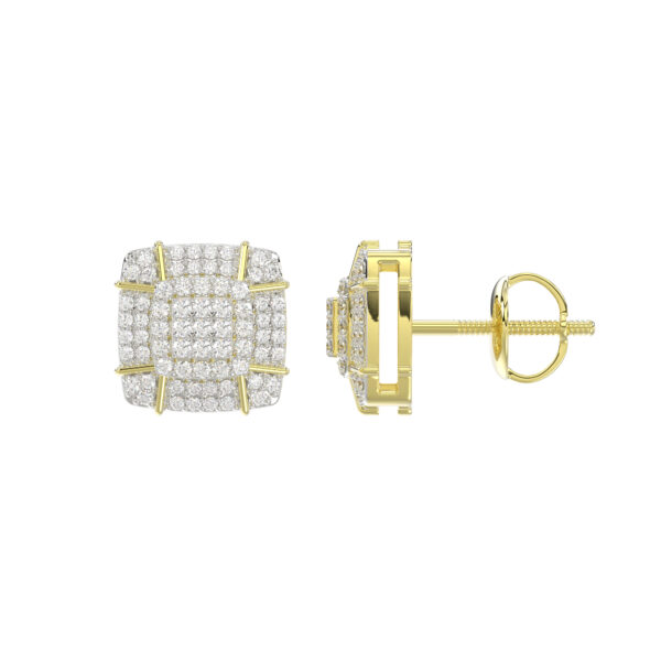 LADIES EARRINGS 0.33CT ROUND DIAMOND 10K YELLOW GOLD