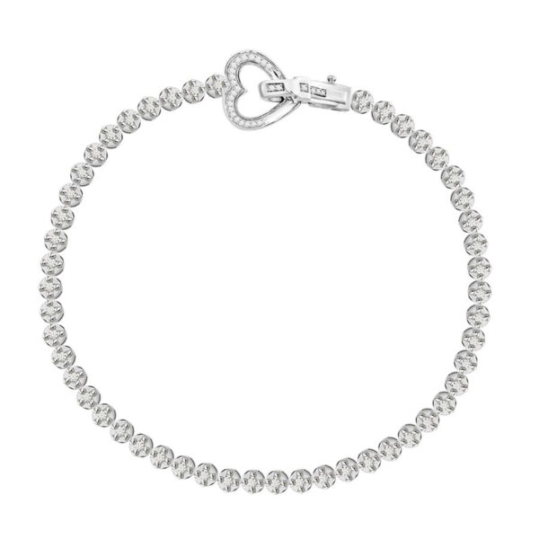 LADIES BRACELET 0.55CT ROUND DIAMOND STERLING SILVER WHITE