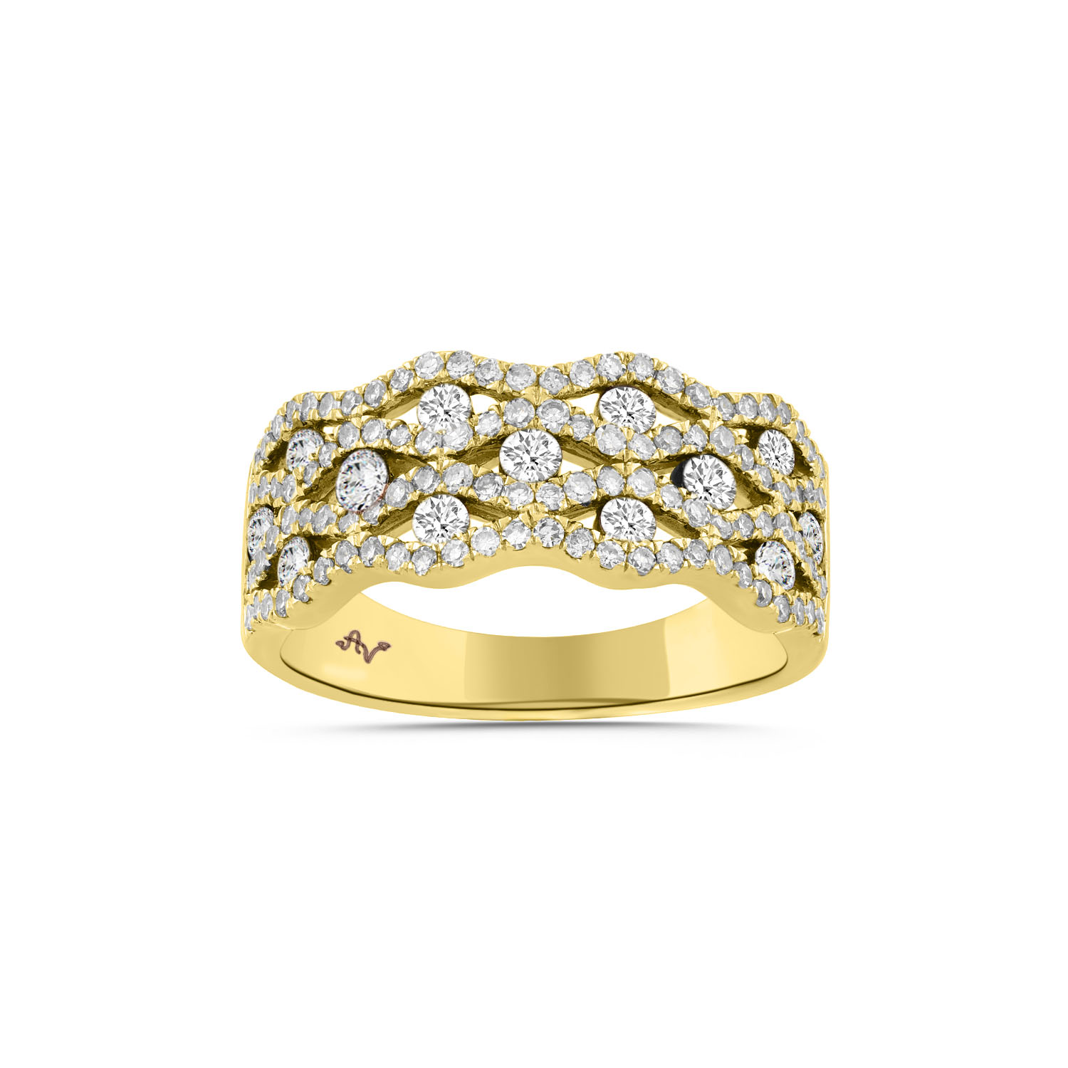 LADIES BAND 1.00CT ROUND DIAMOND 14K YELLOW GOLD - Image 1