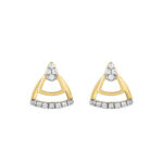 LADIES EARRINGS 0.13CT ROUND DIAMOND 14K YELLOW GOLD