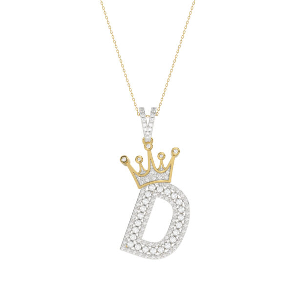 MEN'S PENDANT 0.40CT ROUND DIAMOND 10K YELLOW GOLD