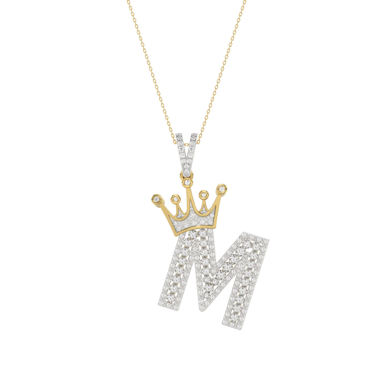 MEN'S PENDANT 0.40CT ROUND DIAMOND 10K YELLOW GOLD - Image 1