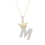MEN'S PENDANT 0.40CT ROUND DIAMOND 10K YELLOW GOLD