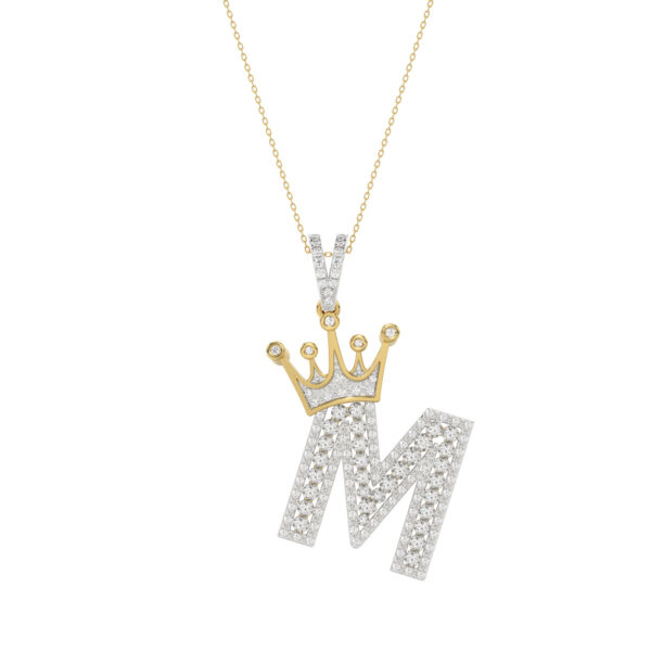 MEN'S PENDANT 0.40CT ROUND DIAMOND 10K YELLOW GOLD