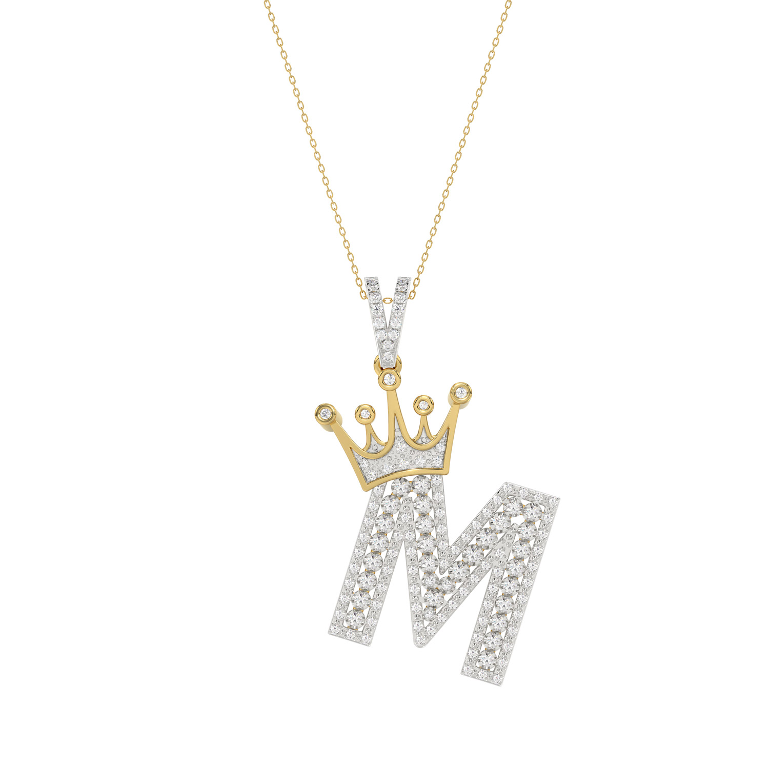 MEN'S PENDANT 0.40CT ROUND DIAMOND 10K YELLOW GOLD - Image 1