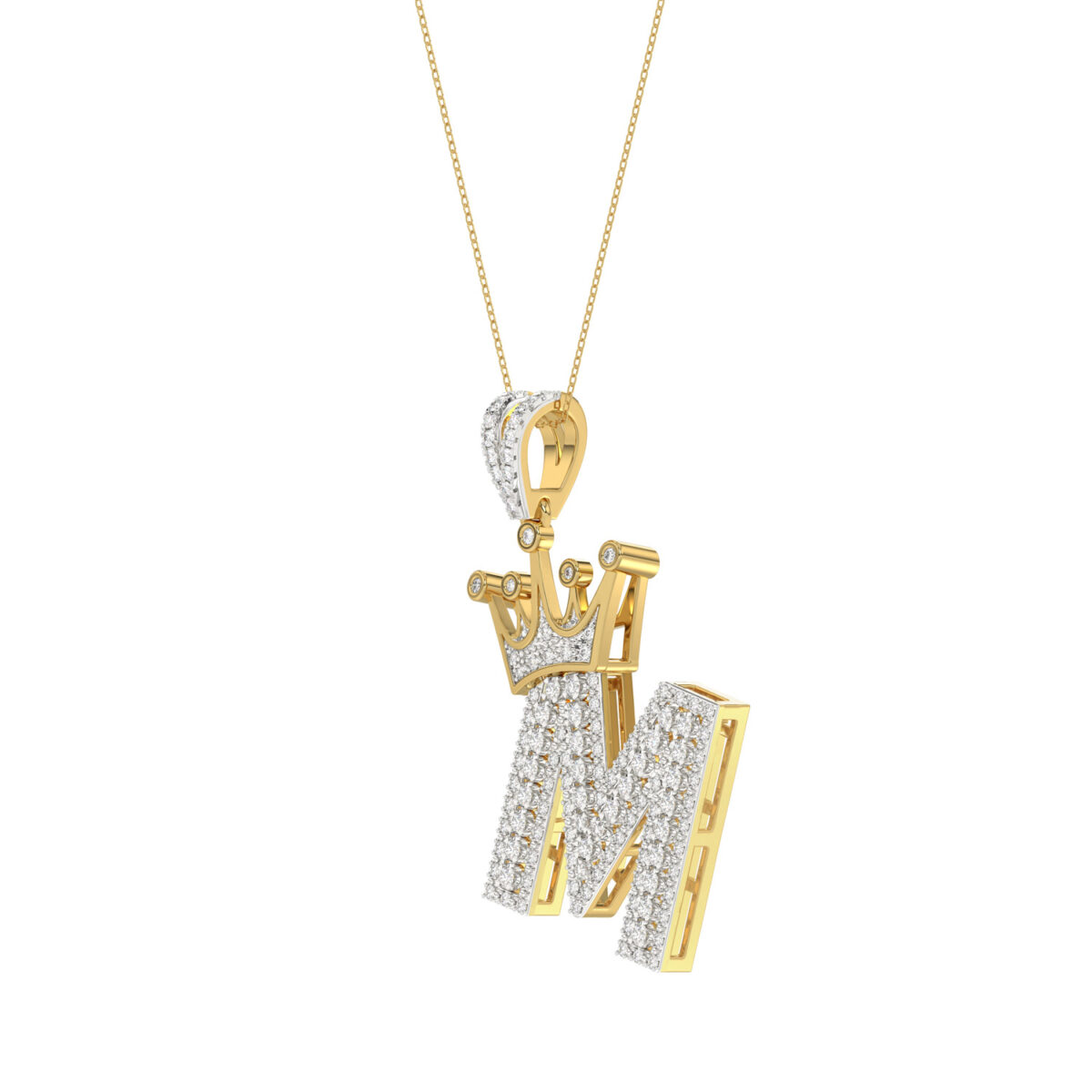 MEN'S PENDANT 0.40CT ROUND DIAMOND 10K YELLOW GOLD - Image 3