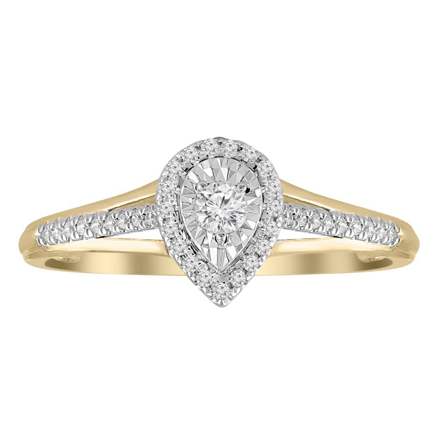 LADIES RING 0.20CT ROUND DIAMOND 10K YELLOW GOLD - Image 1
