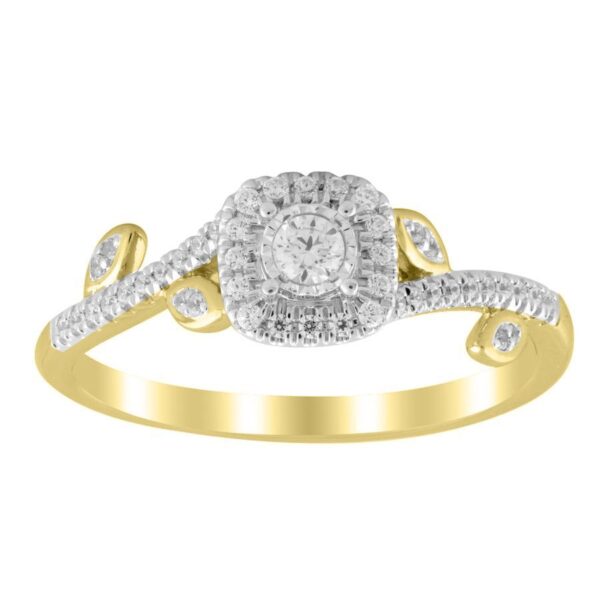 LADIES RING 0.25CT ROUND DIAMOND 10K YELLOW GOLD