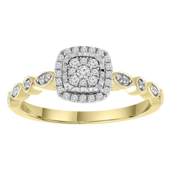 LADIES RING 0.20CT ROUND DIAMOND 10K YELLOW GOLD