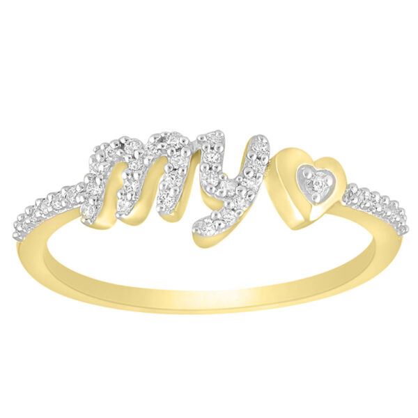 LADIES RING 0.15CT ROUND DIAMOND 10K YELLOW GOLD