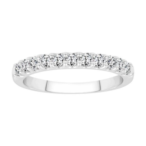 LADIES BAND 0.50CT ROUND DIAMOND 14K WHITE GOLD