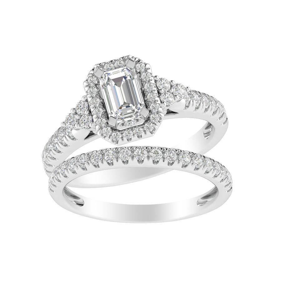 LADIES BRIDAL SET 1.25CT ROUND DIAMOND 14K WHITE GOLD (SI QUALITY) - Image 1