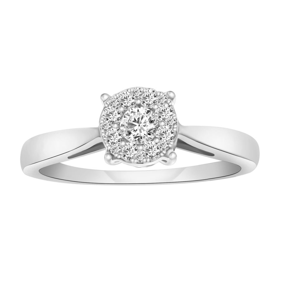 LADIES RING 0.25CT ROUND DIAMOND 10K YELLOW GOLD - Image 1