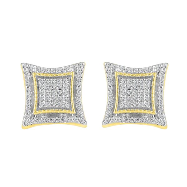 MEN'S STUD EARRINGS 0.25CT ROUND DIAMOND 10K YELLOW GOLD