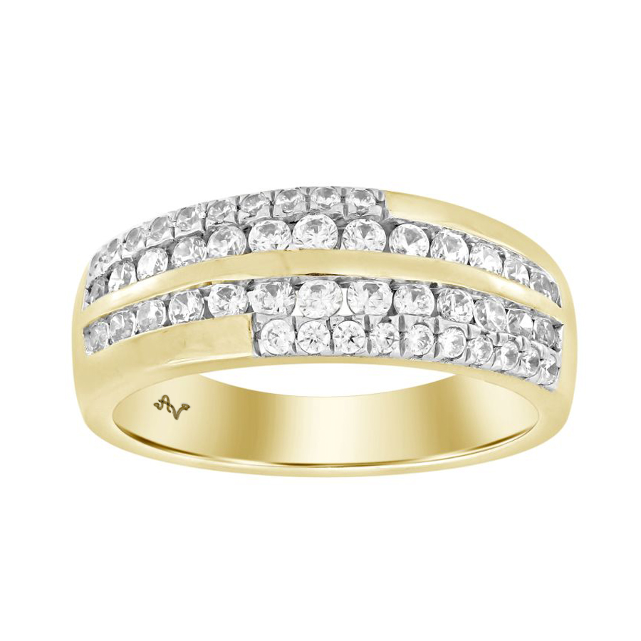 MEN'S BAND 1.00CT ROUND DIAMOND 10K YELLOW GOLD - Image 1
