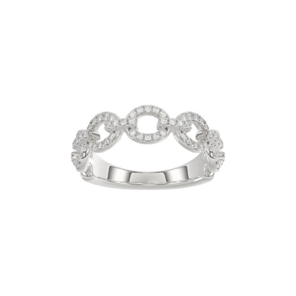 LADIES BAND 0.33CT ROUND DIAMOND 14K WHITE GOLD (SI QUALITY)