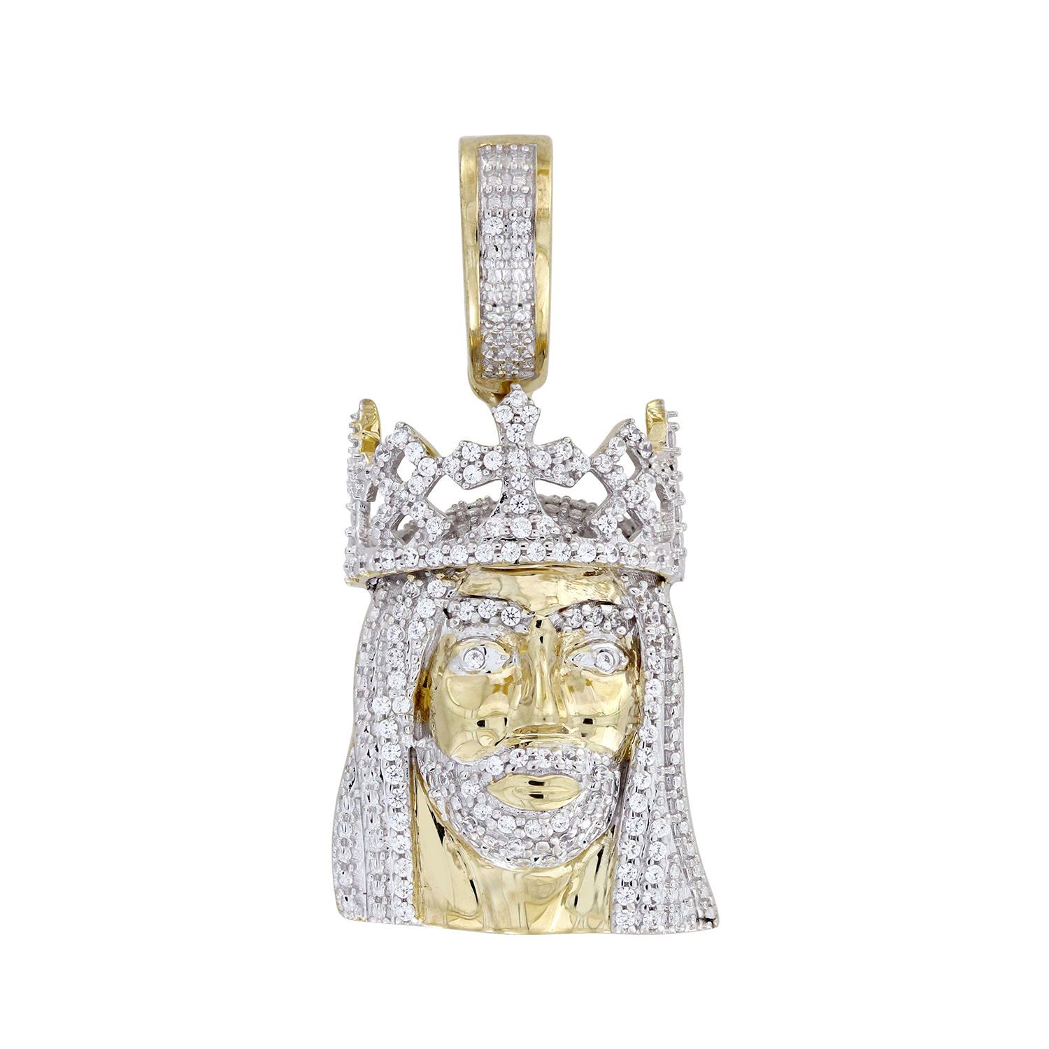 MEN'S CHARM PENDANT 0.20CT ROUND DIAMOND 10K YELLOW GOLD - Image 1