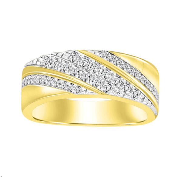 MEN'S BAND 0.50CT ROUND DIAMOND 14K YELLOW GOLD (SI QUALITY)