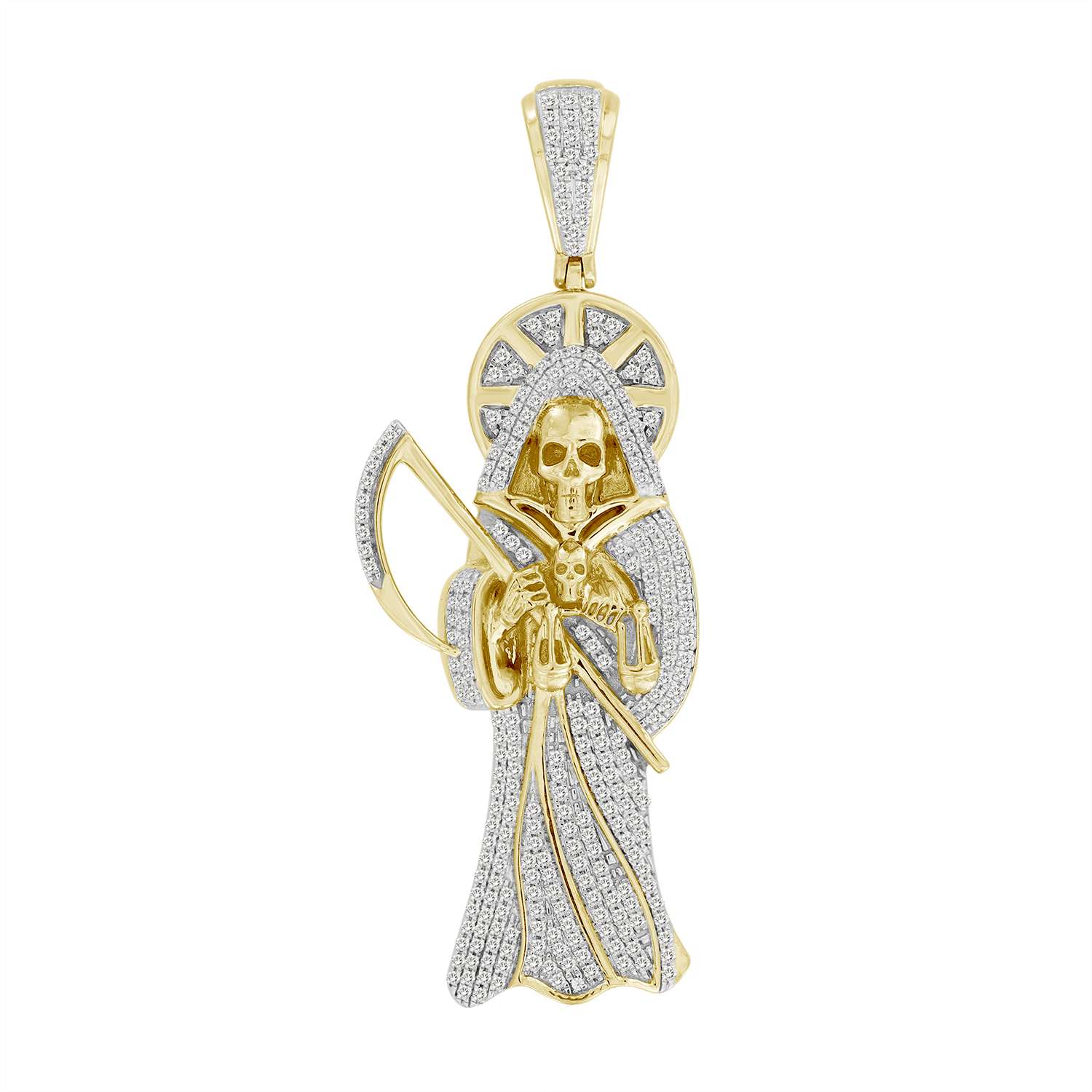 MEN'S CHARM 0.50CT ROUND DIAMOND 10K YELLOW GOLD - Image 1