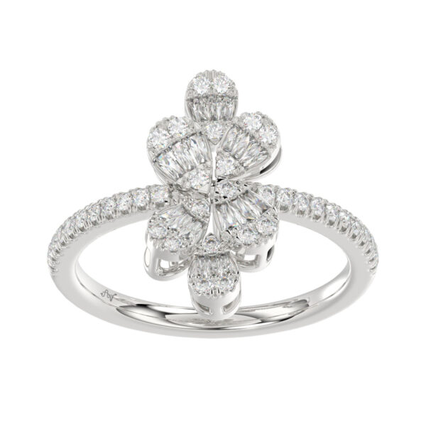 LADIES NECKLACE 0.75CT ROUND DIAMOND 14K WHITE GOLD
