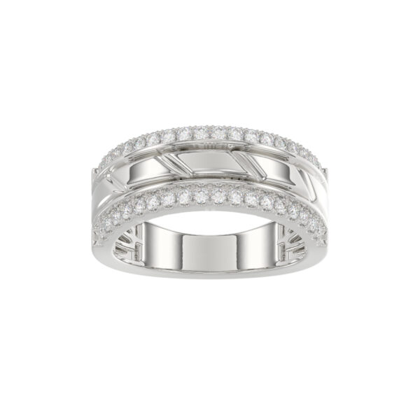 MEN'S BAND 0.50CT ROUND DIAMOND 14K WHITE GOLD